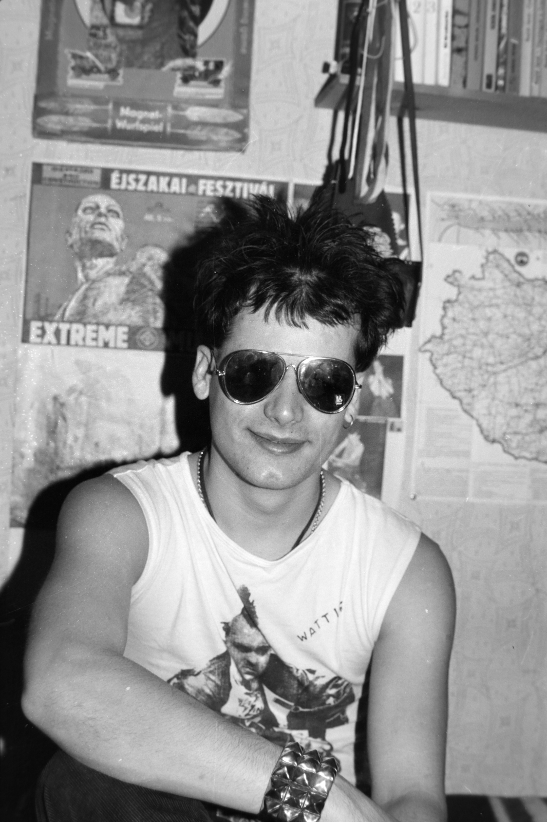 1989, Czetli Tivadar, poster, poster, portrait, shades, Fortepan #200061