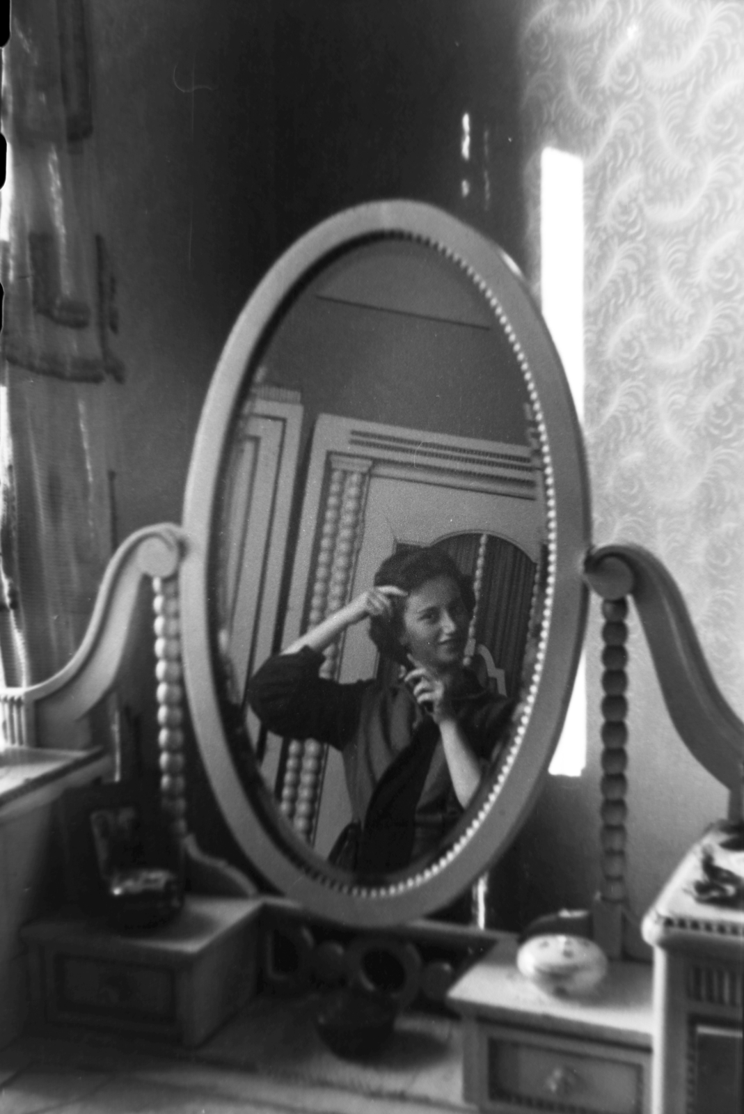 1958, Dénes János, reflection, Fortepan #200116