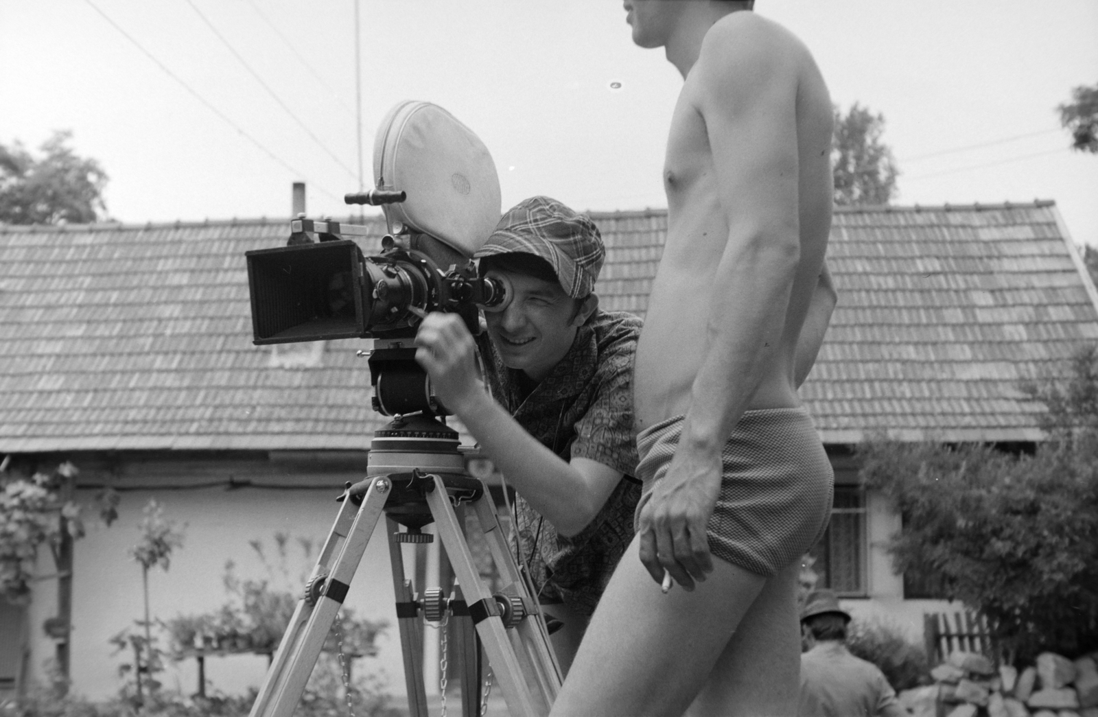 Magyarország, Kisoroszi, Erős Péter (későbbi operatőr és filmrendező) a harmadéves főiskolai hallgató vizsgafilmjének forgatásán., 1972, Erős Péter, Fortepan #200466