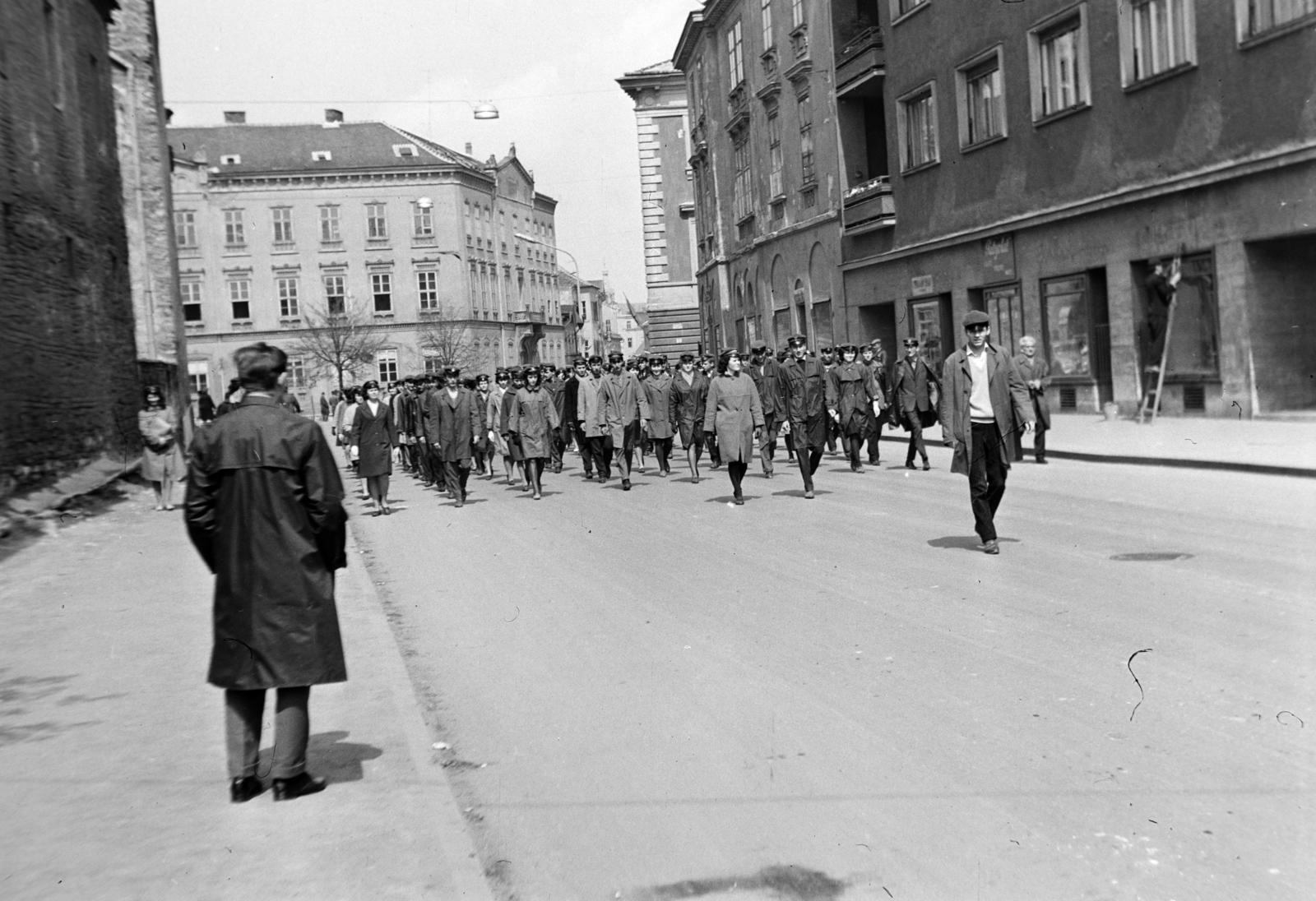 Hungary, Sopron, Mátyás király utca a Széchenyi tér felé nézve., 1967, Erős Péter, Fortepan #200495