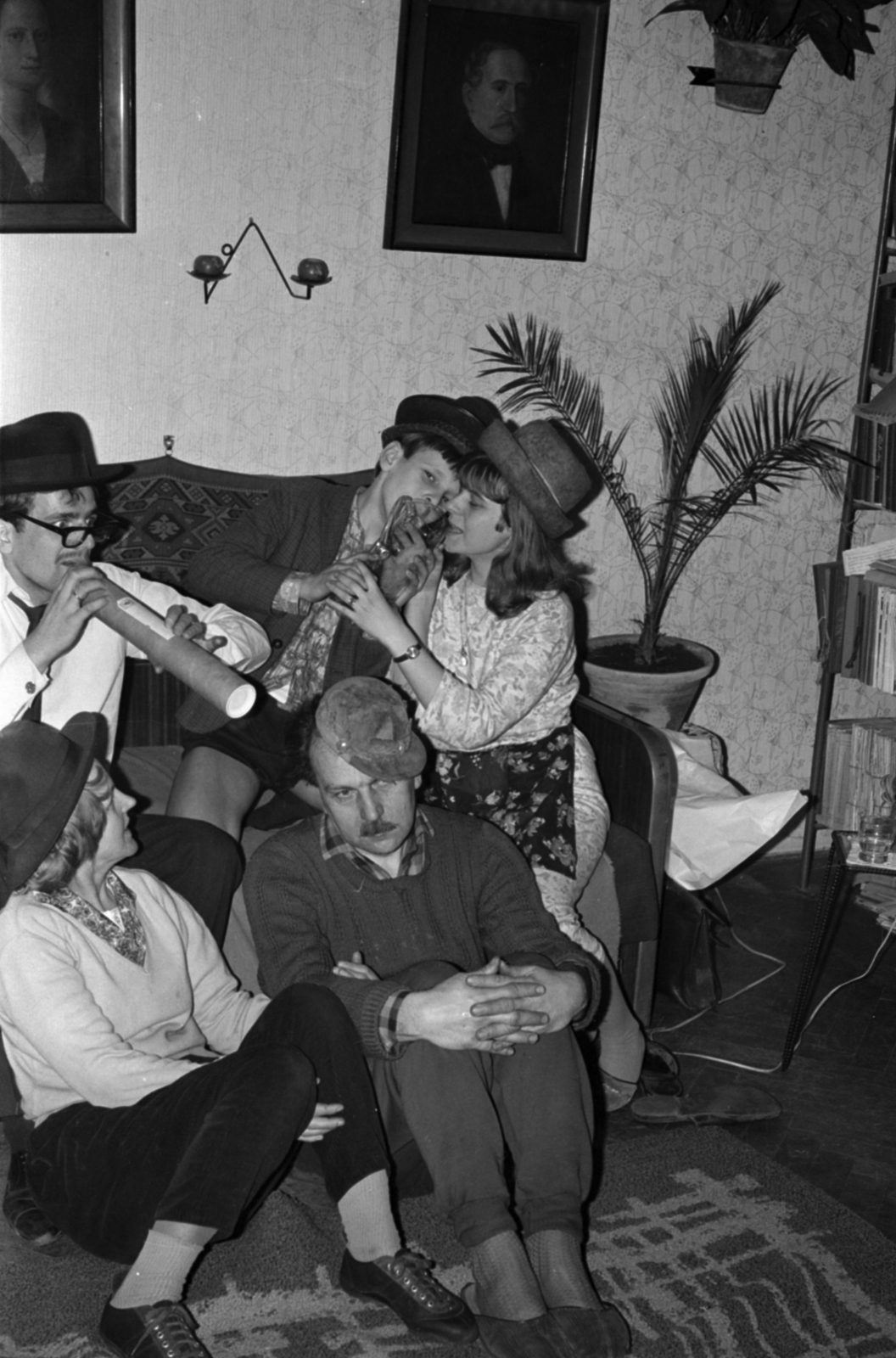 1965, Földvári Mihály, fun, costume, band, Fortepan #200631