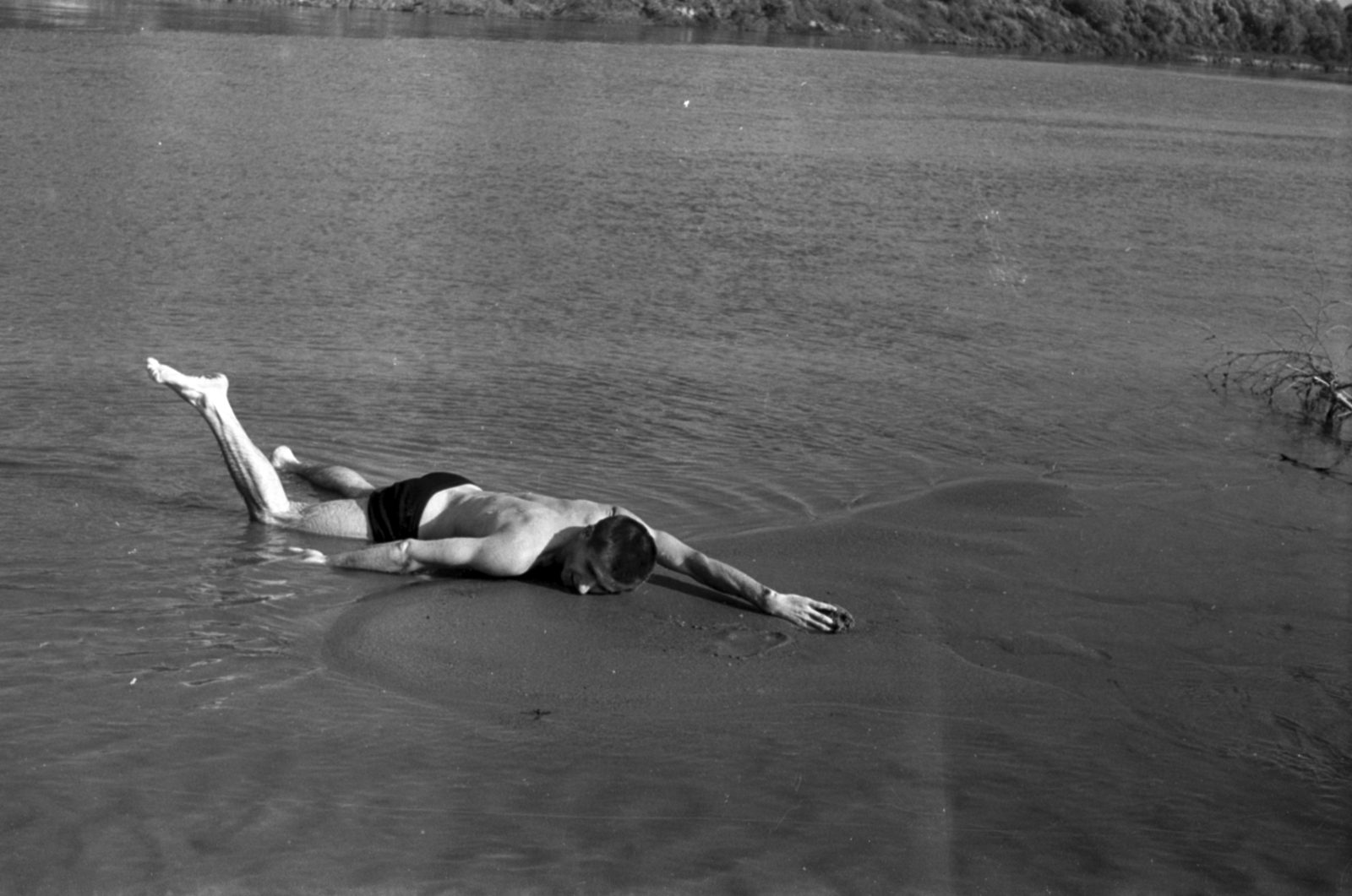 1968, Földvári Mihály, jesting, swimming, Fortepan #200809