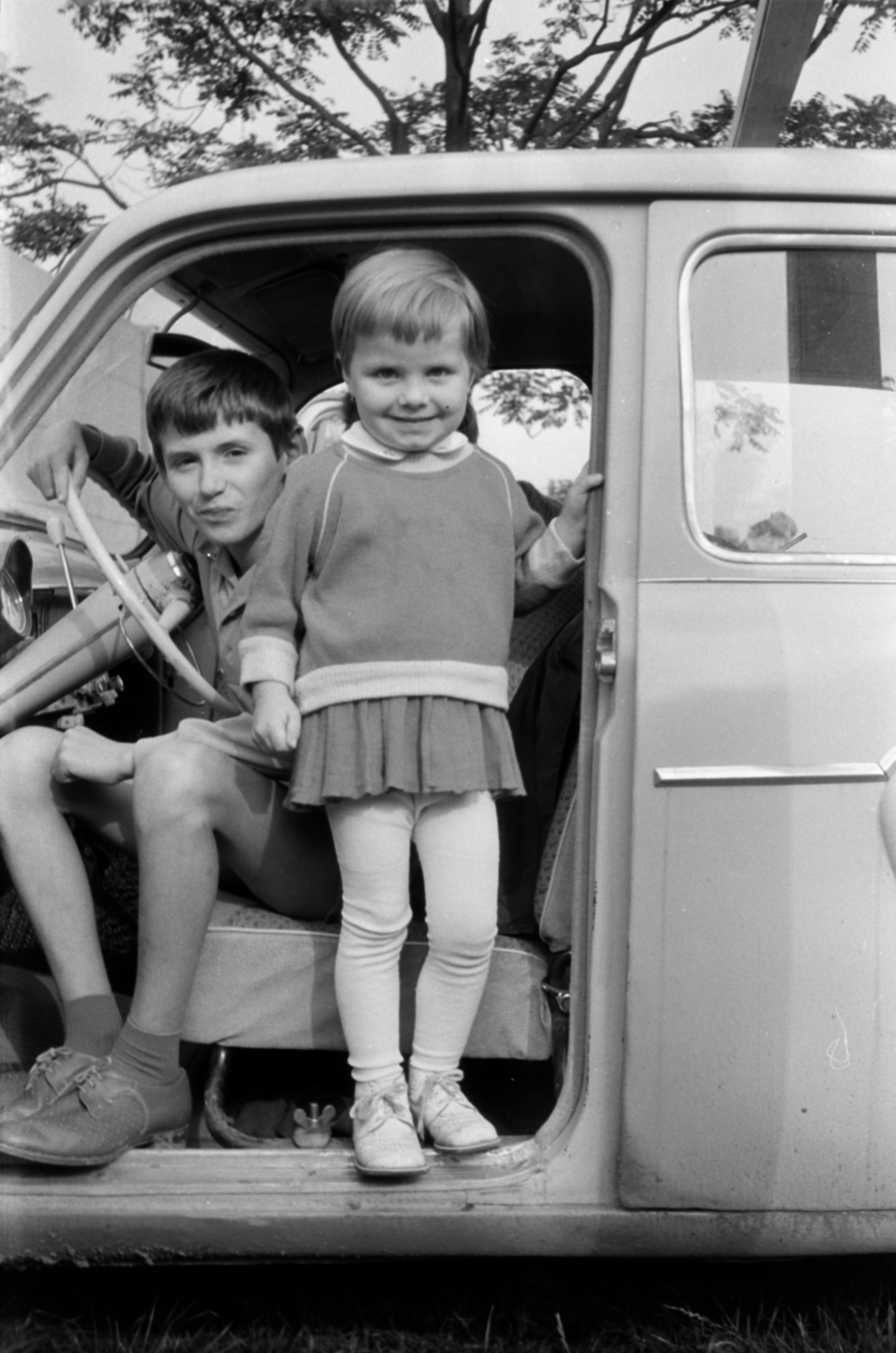 1969, Földvári Mihály, brothers, girl, Fortepan #200833