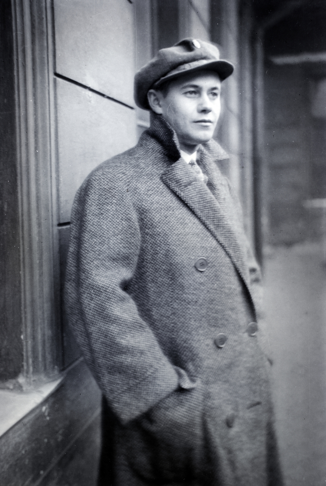 1916, Gara Andor, man, coat, visor cap, Fortepan #200949