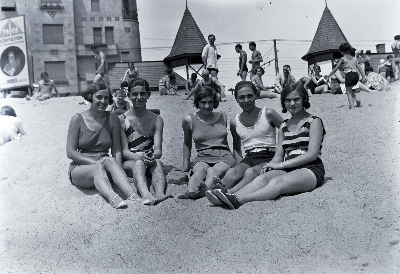 Hungary, Budapest II., Duna strandfürdő az Újlaki rakparton a Sajka utcánál., 1932, Gara Andor, Budapest, Fortepan #200988