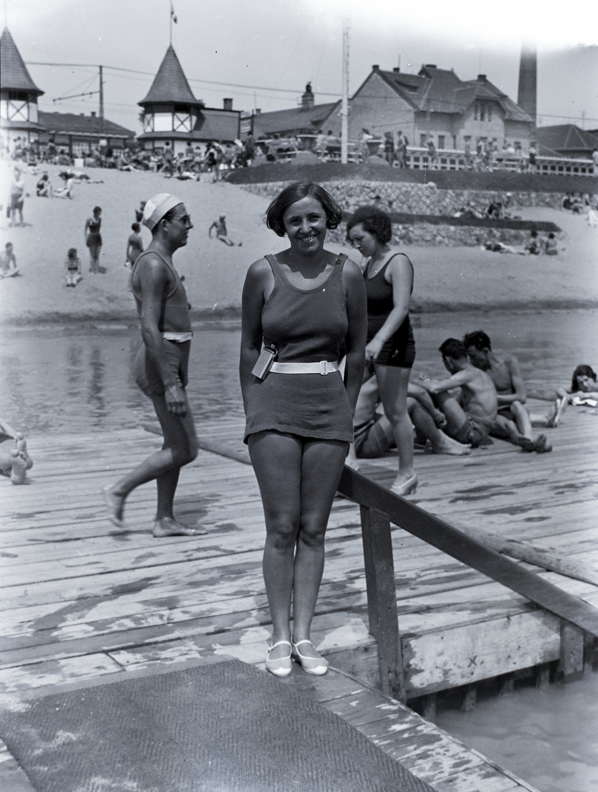 Hungary, Budapest II., Duna strandfürdő az Újlaki rakparton a Sajka utcánál., 1932, Gara Andor, Budapest, Fortepan #200995