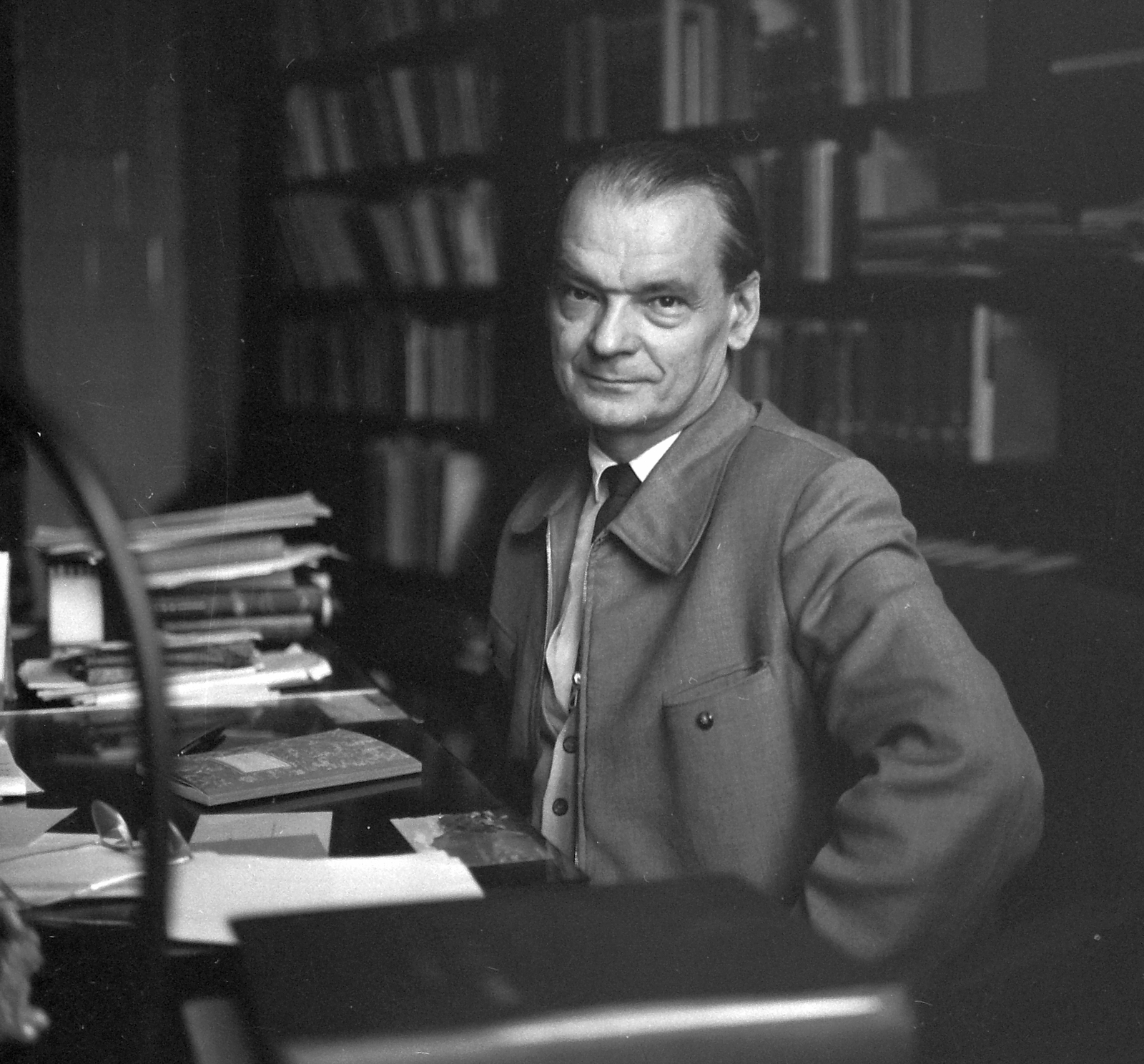 Hungary, Keresztury Dezső író., 1960, Kotnyek Antal, celebrity, minister, scientist, Fortepan #20101
