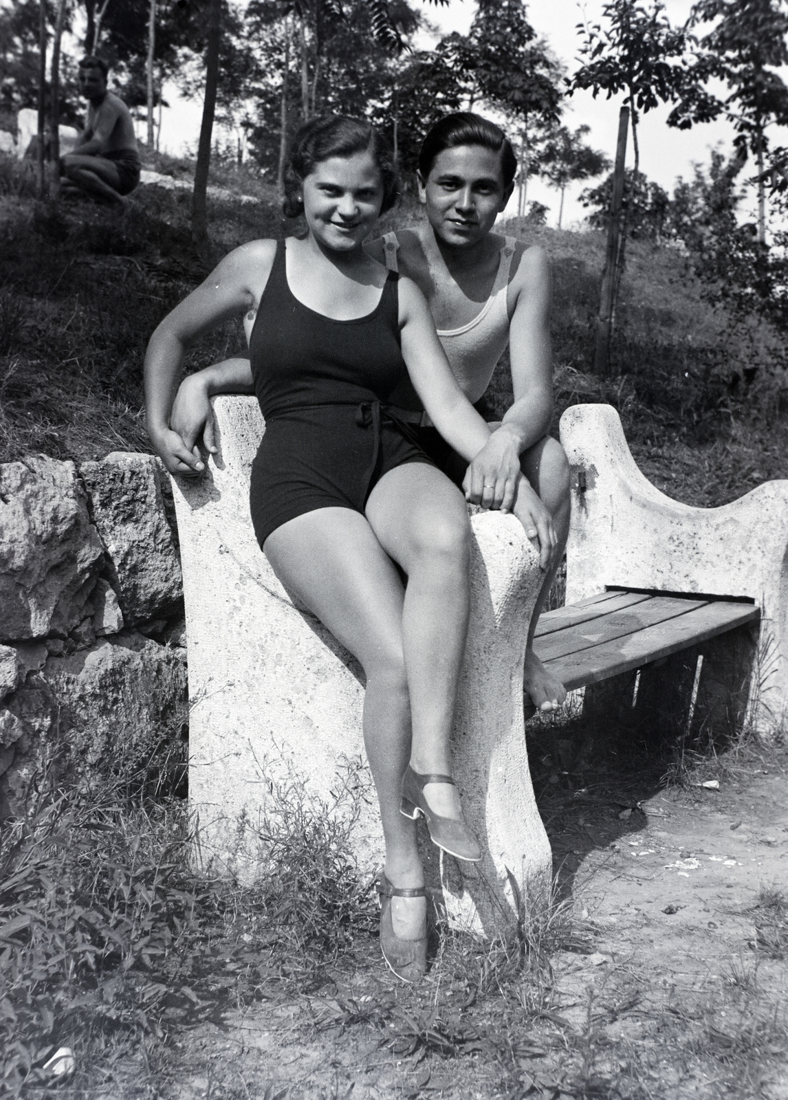 Hungary, Budapest III., Csillaghegyi strandfürdő., 1933, Gara Andor, Budapest, Fortepan #201020