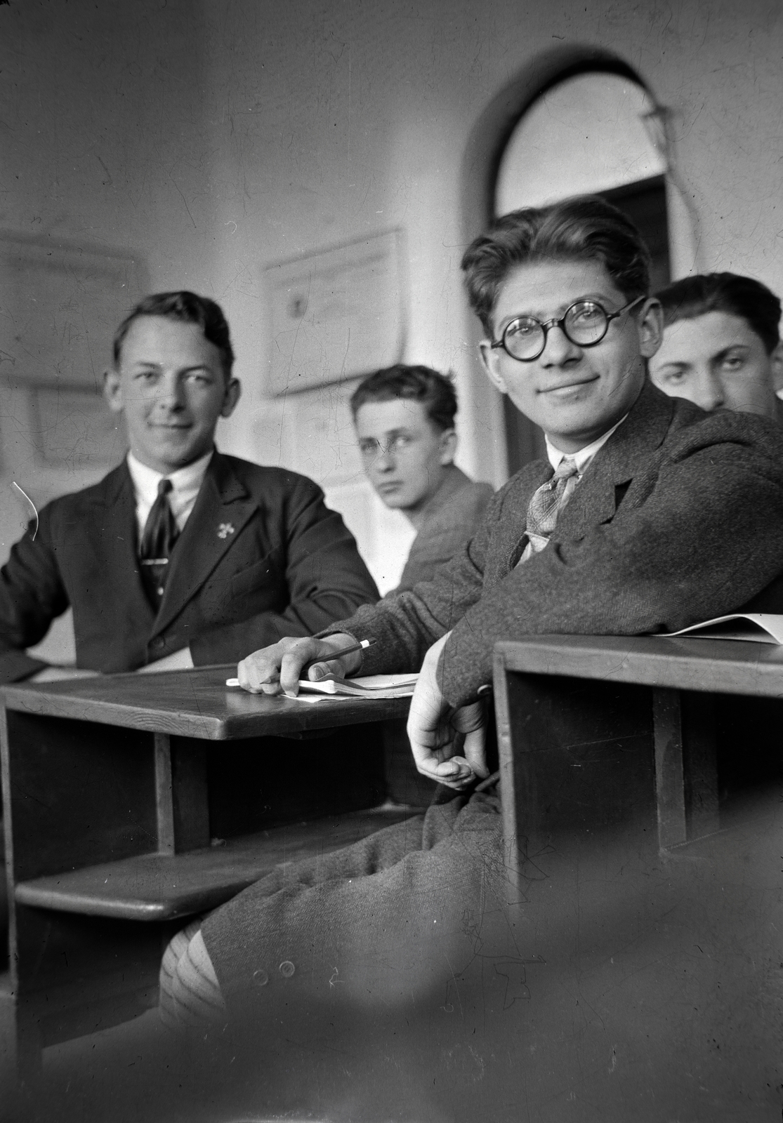 1935, Gara család, visszanézés, szemüveg, tanterem, Fortepan #201166