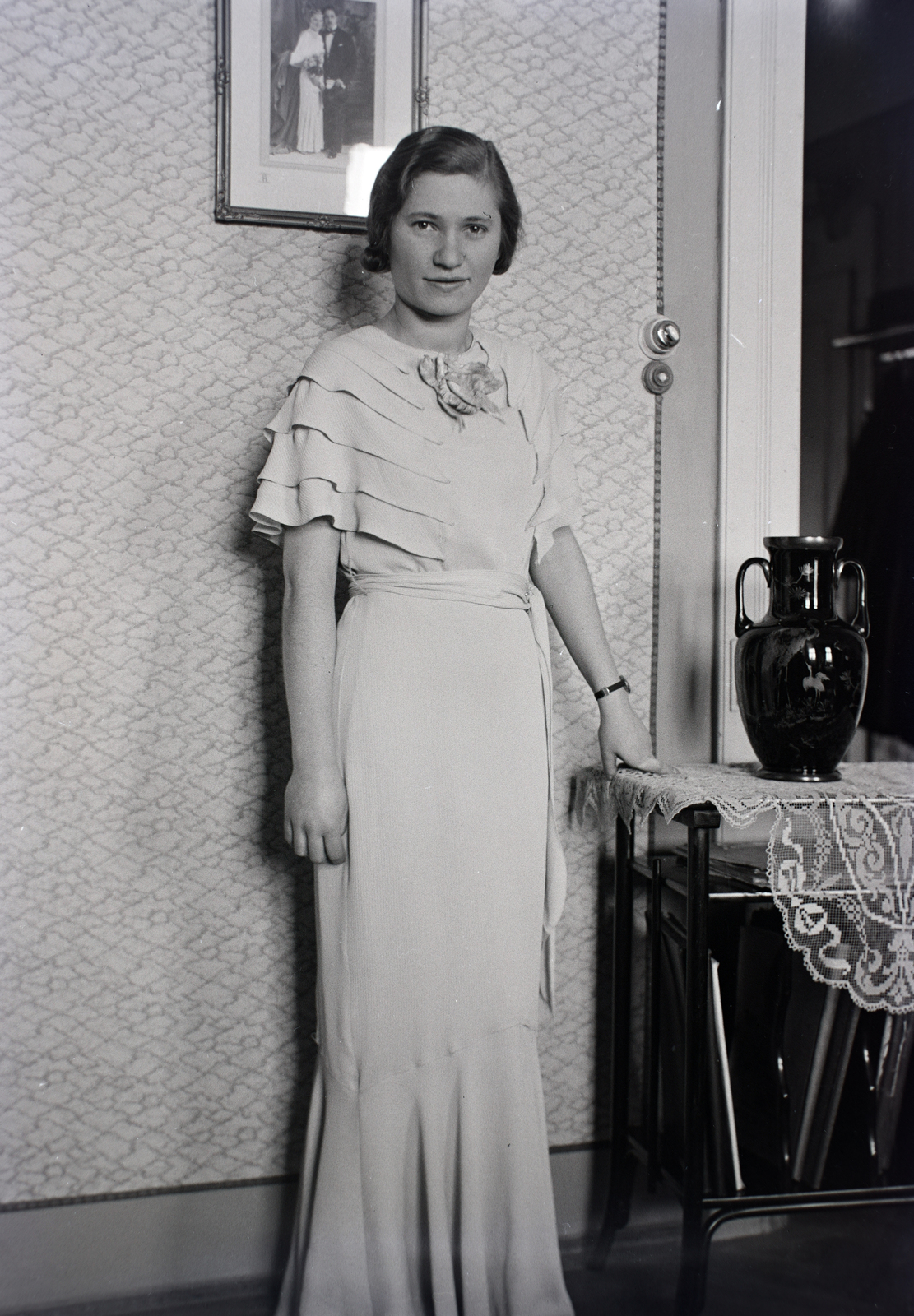 1934, Gara család, hölgy, nyári ruha, Fortepan #201214