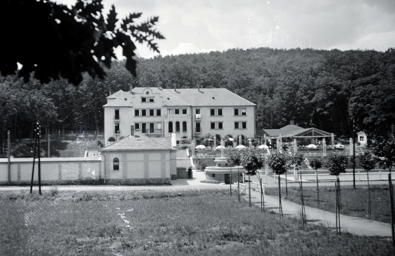 Magyarország, Komló, Sikonda Szálló., 1933, Gergely György, szálloda, facsemete, Fortepan #201291