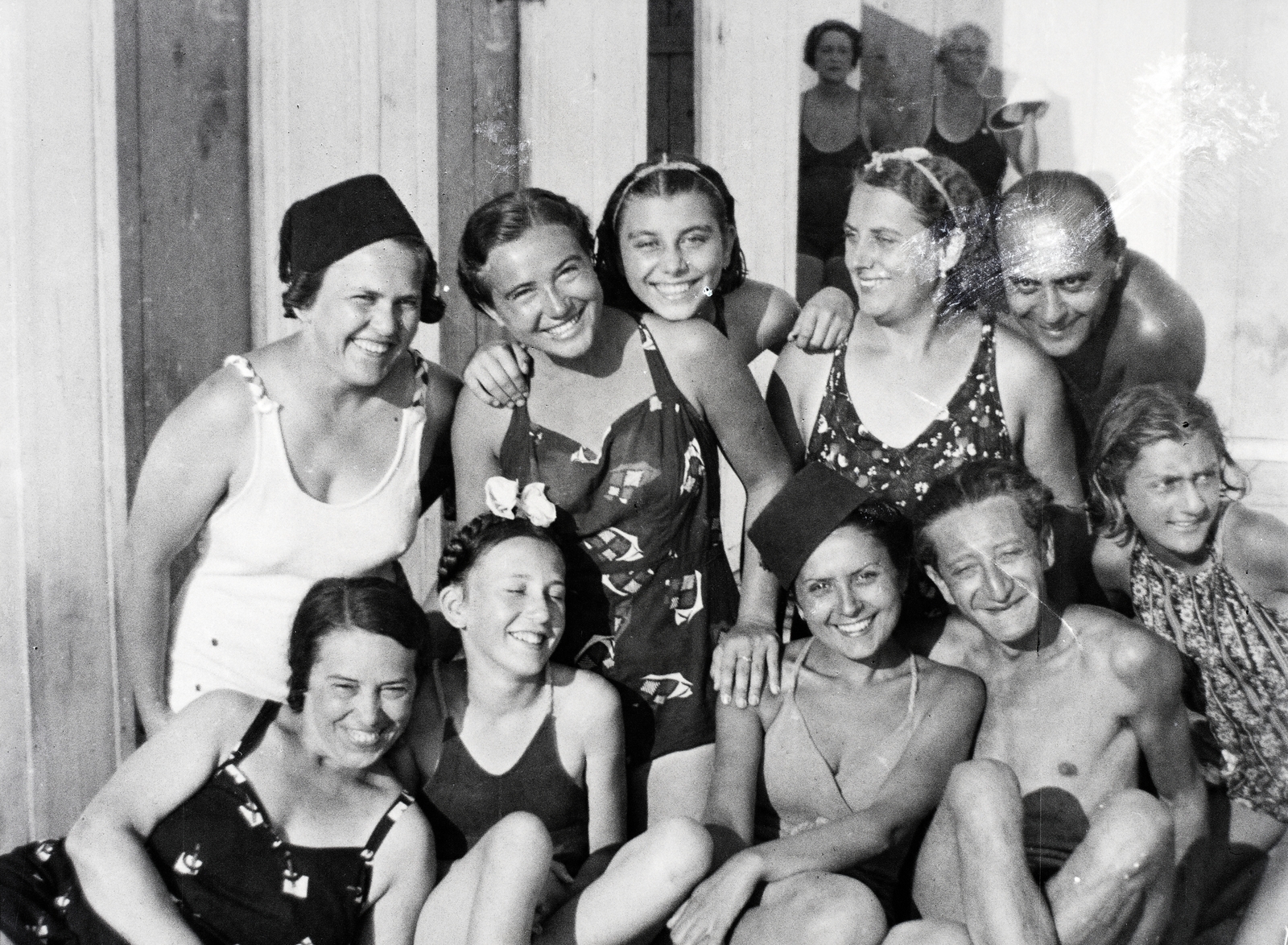 1936, Győri Zoltán, tableau, fun, bathing suit, Fortepan #201462