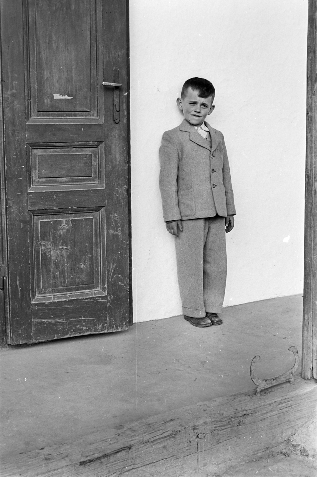 1957, Handa család, öltöny, kisfiú, Fortepan #201509