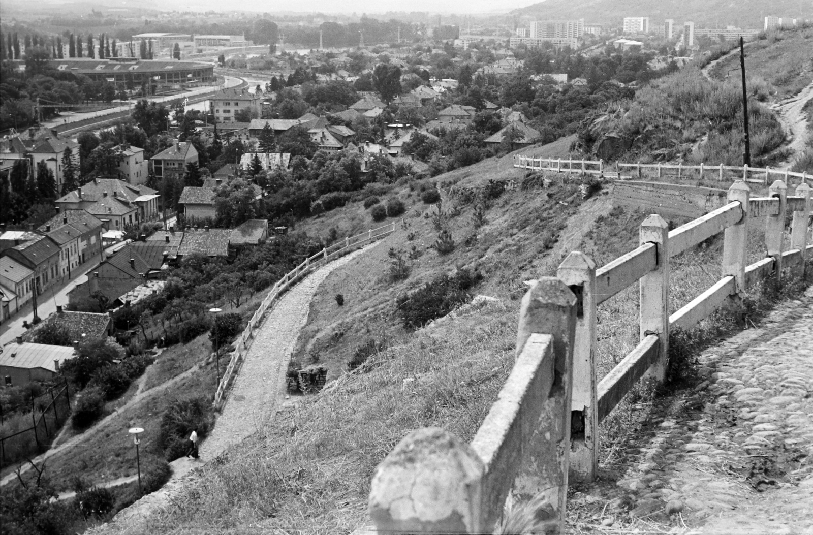 Romania,Transylvania, Cluj-Napoca, Szamos parti épületek a Várhegyről nézve., 1964, Handa család, Fortepan #201622