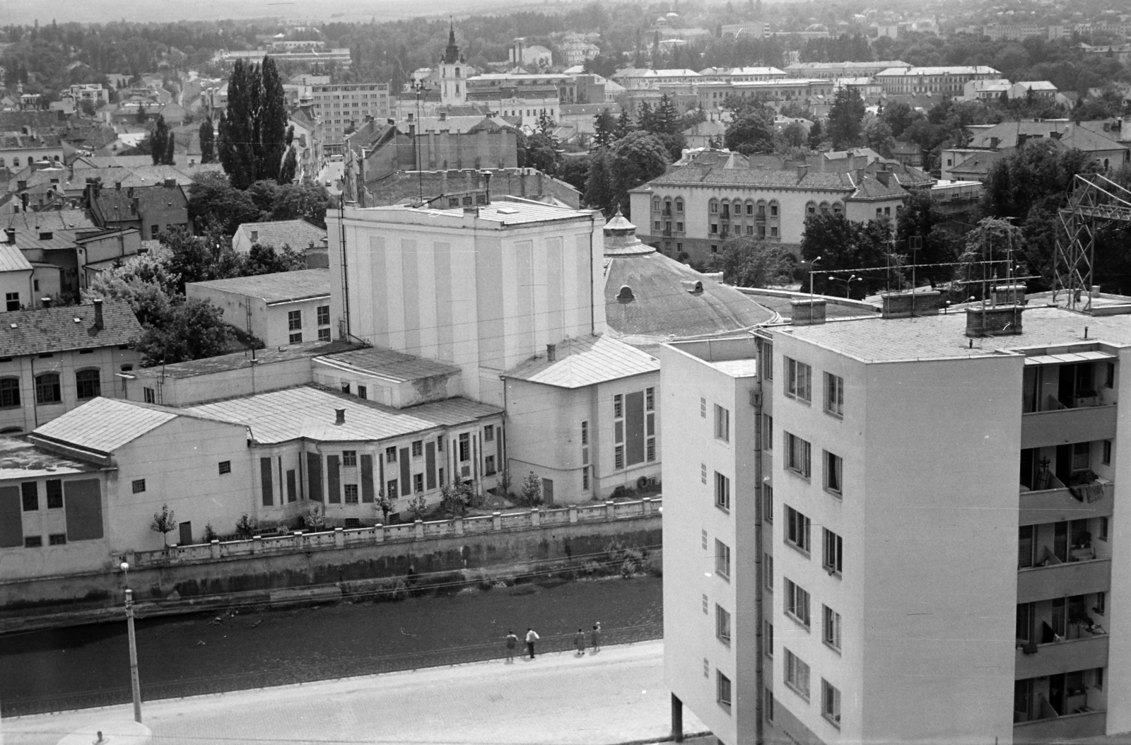 Romania,Transylvania, Cluj-Napoca, Szamos parti épületek a Várhegyről nézve., 1964, Handa család, Fortepan #201629