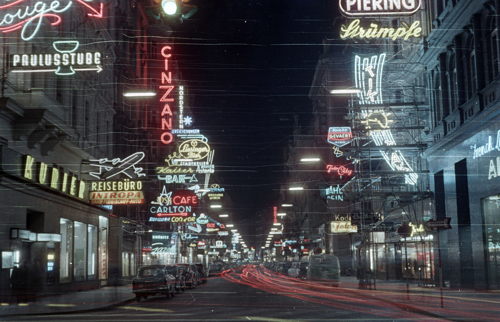 Austria, Vienna, Kärntner Strasse a Philharmoniker Strasse felől a Krugerstrasse felé nézve., 1962, Jakab Antal, colorful, Fortepan #201826