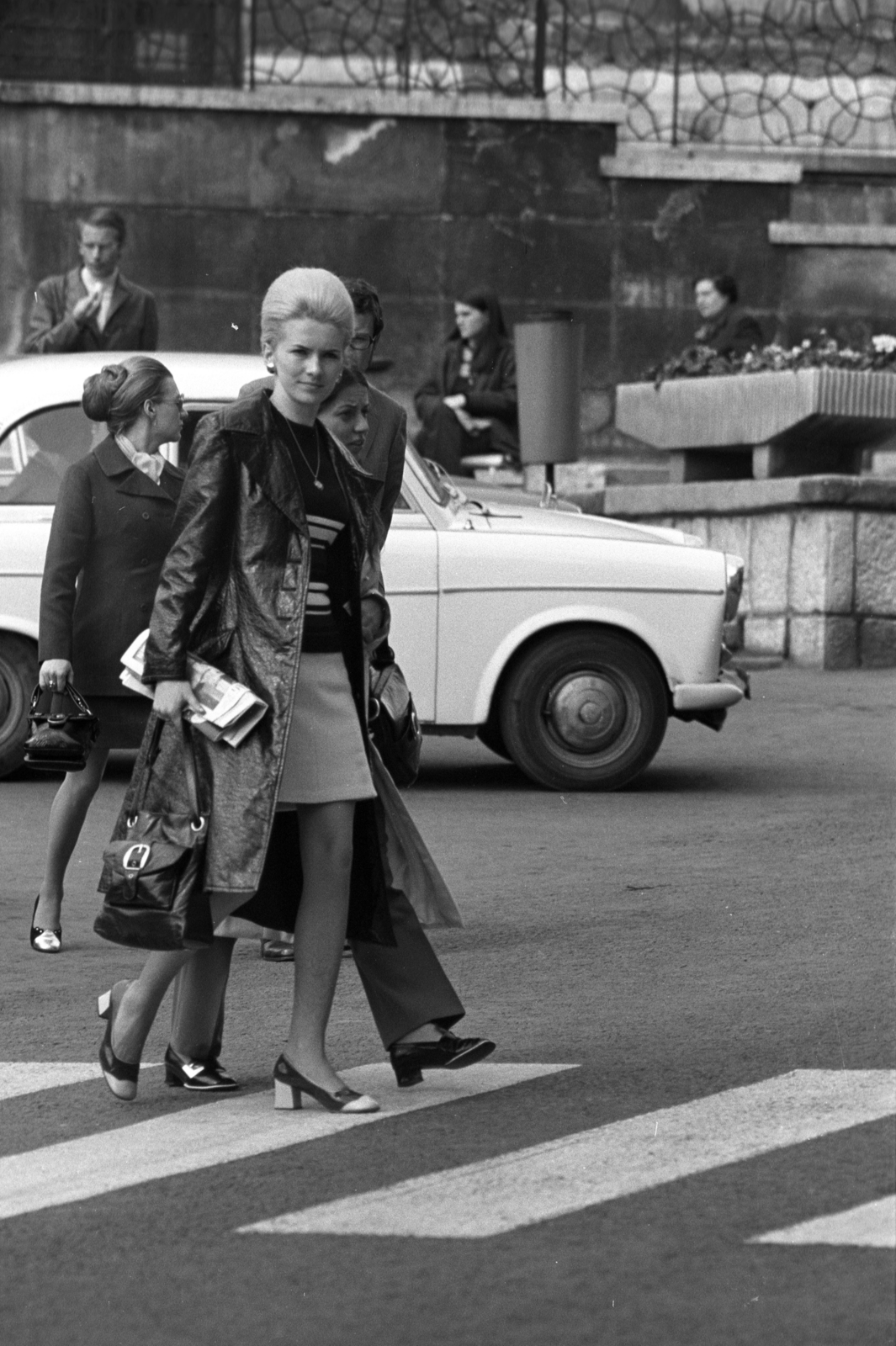 Hungary, Pécs, Széchenyi tér, a felvétel a Dzsámi előtt készült., 1970, Jakab Antal, crosswalk, Fortepan #202088