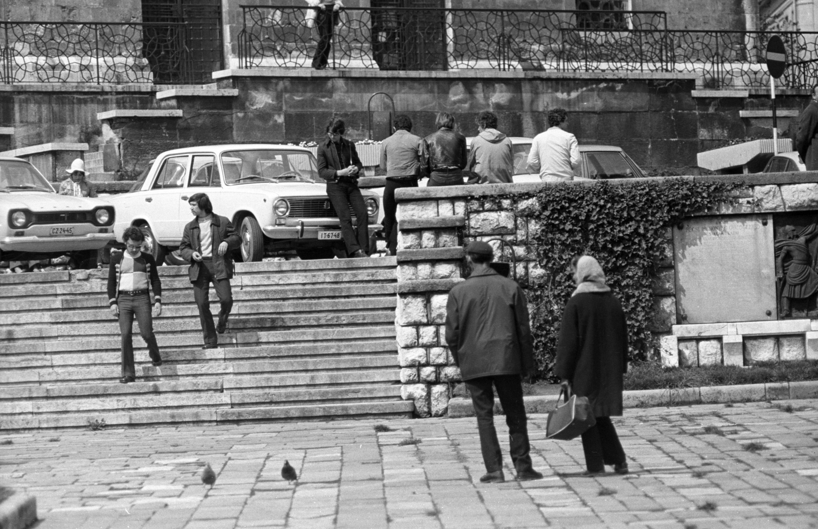 Hungary, Pécs, Széchenyi tér, a felvétel a Dzsámi előtt készült., 1973, Jakab Antal, Fortepan #202218