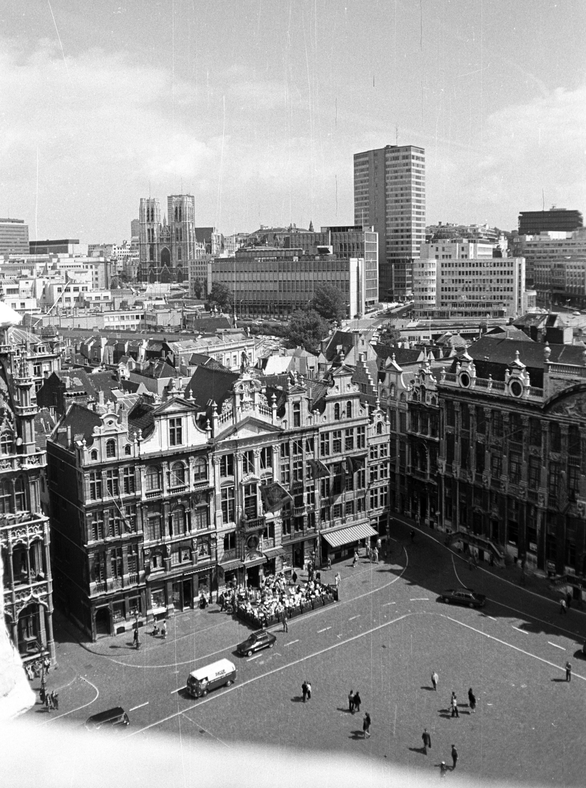 Belgium, Bruxelles, Grand-Place, kilátás a Városháza tornyából, 1973, Jakab Antal, Fortepan #202266