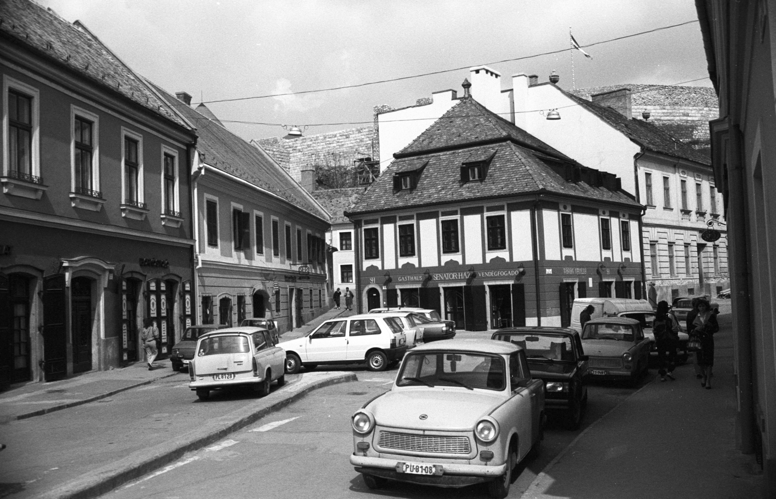 Hungary, Eger, Dobó István tér, Szenátor-ház., 1985, Jakab Antal, number plate, Fortepan #202325