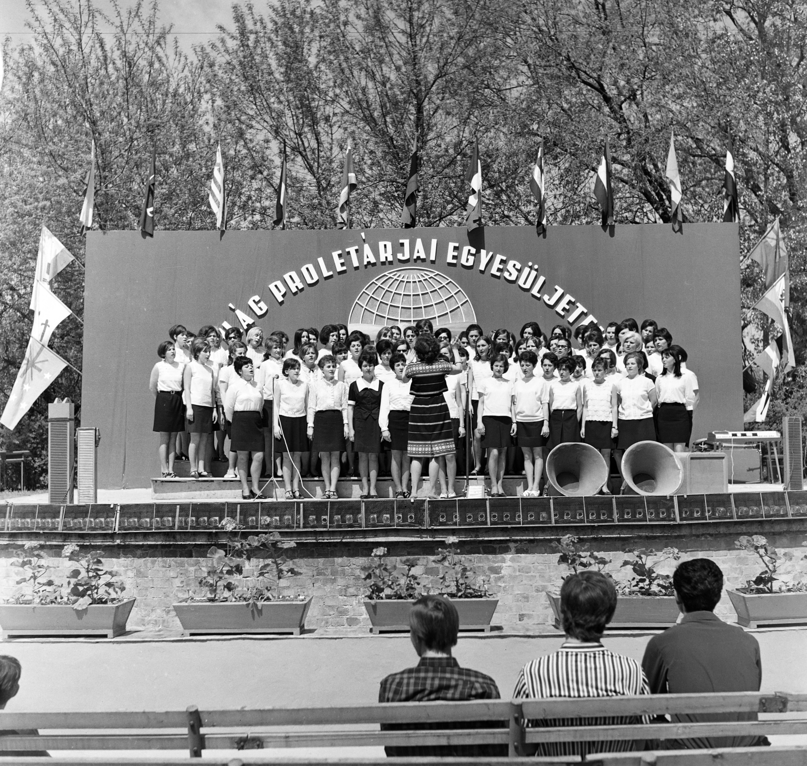 1976, Faragó László, label, singing, choir, Fortepan #202468