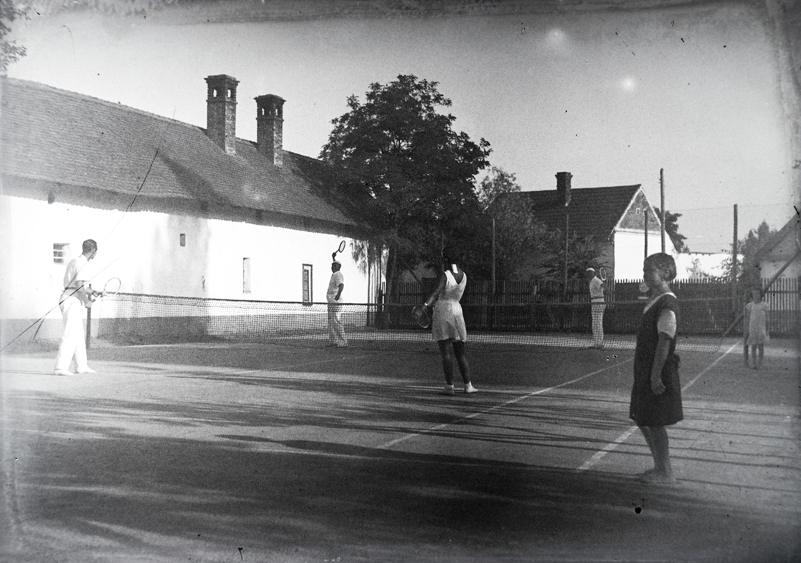 1934, Jóna Dávid, tennis court, Lake Balaton, Fortepan #202586