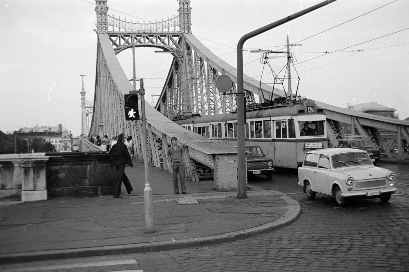 Hungary, Budapest XI., Szent Gellért tér, Szabadság híd budai hídfő., 1980, Rubinstein Sándor, tram, number plate, Budapest, Fortepan #202889