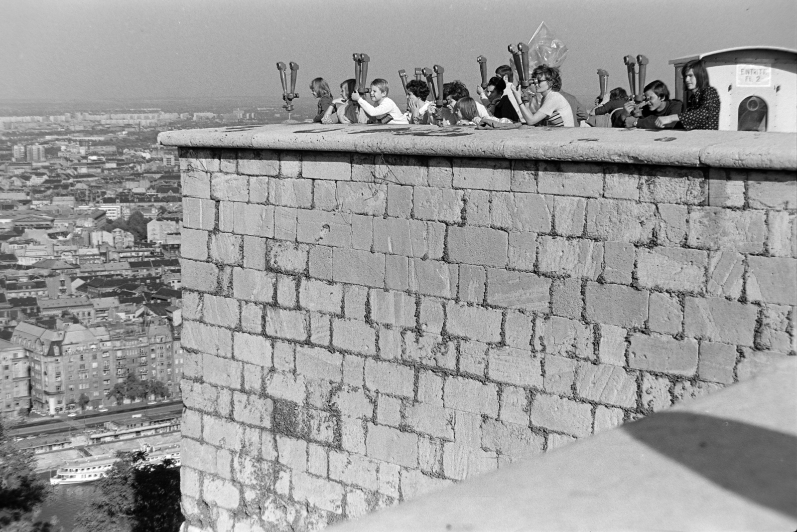 Hungary, Budapest I., kilátópont a Citadella bástyáján., 1978, Rubinstein Sándor, Budapest, Fortepan #202892