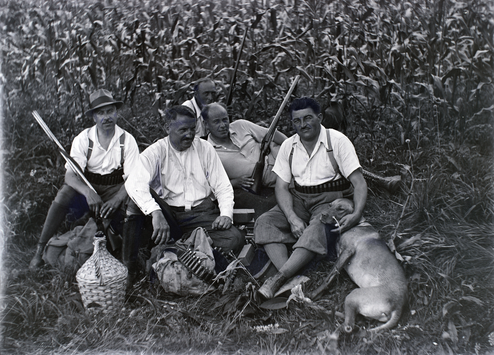 1932, Tóth Árpád, hunting, hunting company, Fortepan #203140