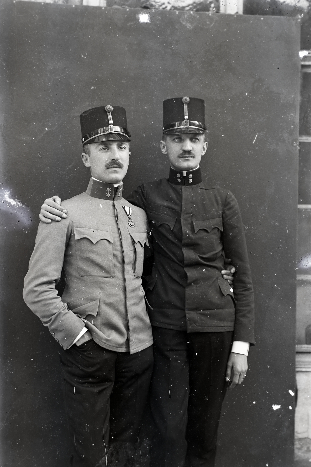 1917, Tóth Árpád, double portrait, soldier, Fortepan #203284