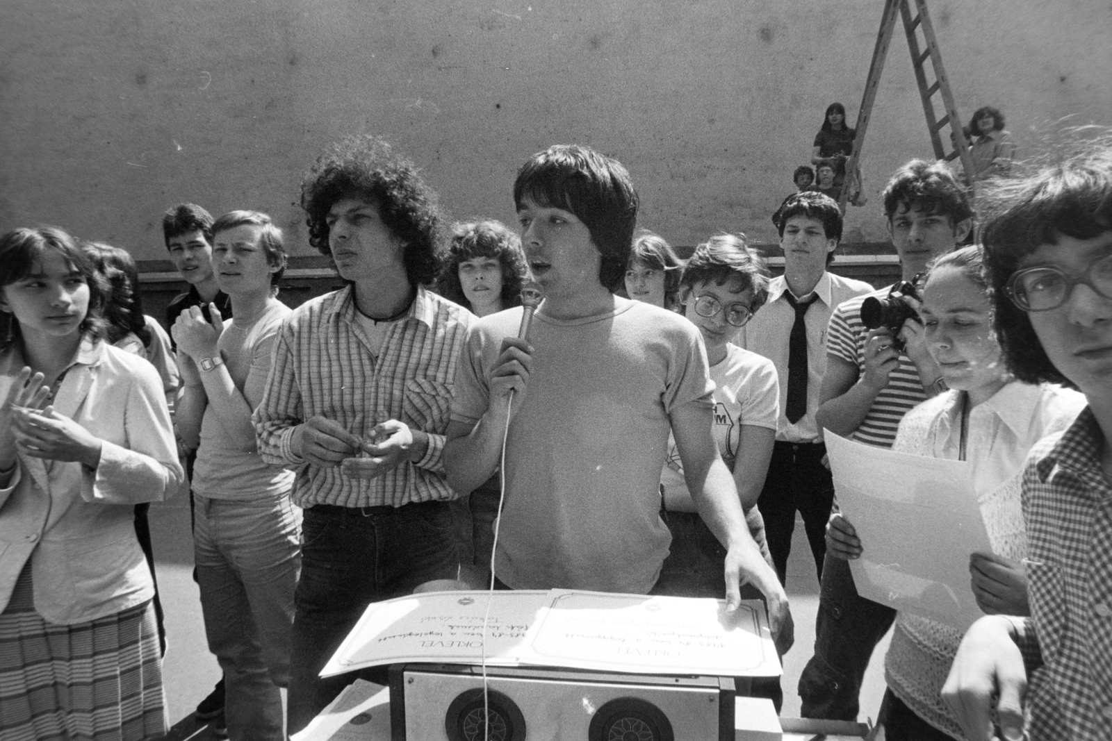 Hungary, Budapest VII., Barcsay utca 5., a Madách Imre Gimnázium udvara., 1983, Madách Gimnázium, Budapest, Fortepan #203341