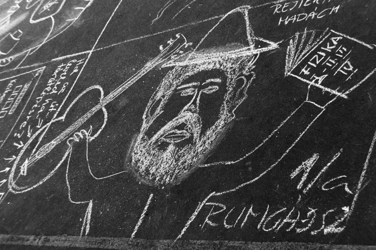 1984, Madách Gimnázium, kid's drawing, caricature, doodle, Fortepan #203371