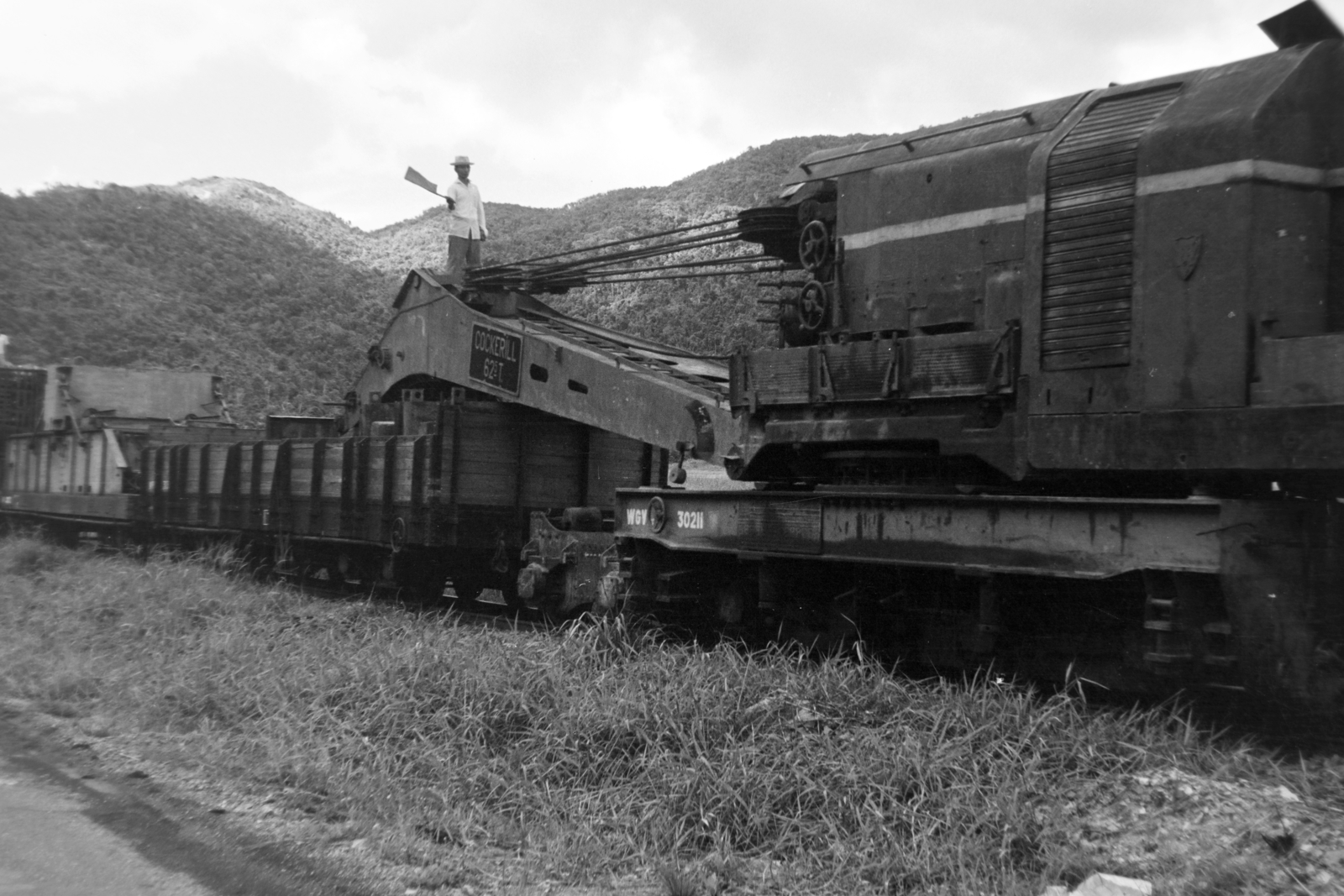 1973, Kővári György, crane, rail, rails, railroad crane, Fortepan #203671