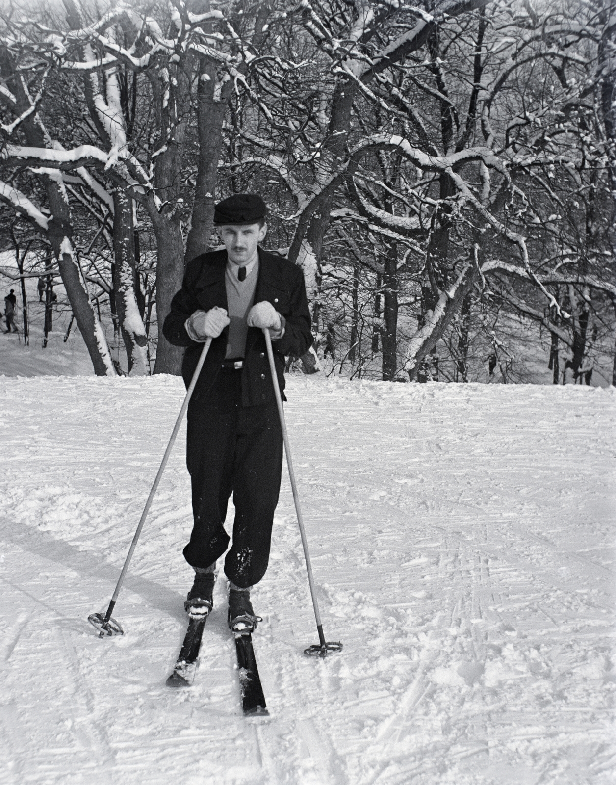 1942, Kurutz Márton, skiing, Fortepan #203760