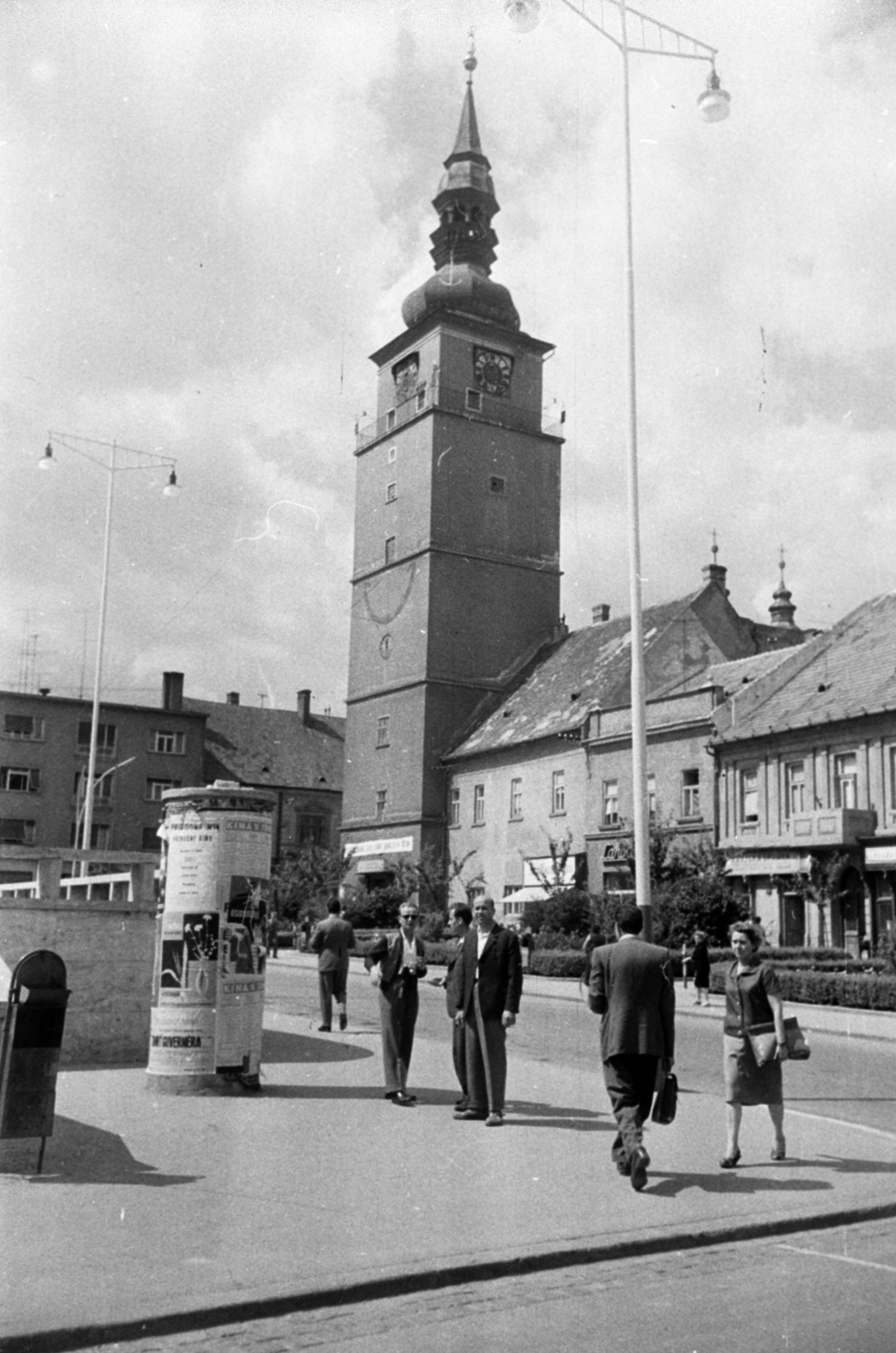 Slovakia, Trnava, Várostorony., 1963, Kurutz Márton, clock tower, Fortepan #203877