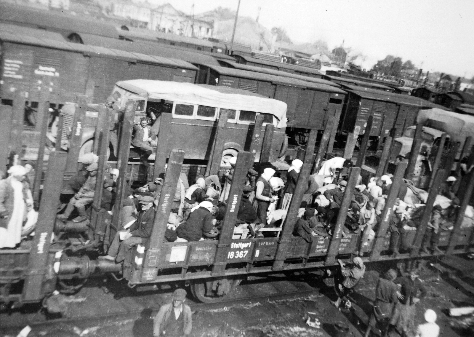 1942, Fortepan, railway, bus, military, second World War, Fortepan #20388