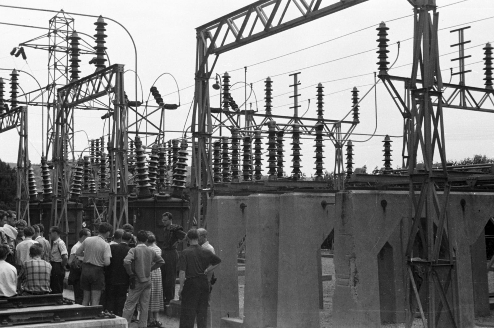 1956, Kurutz Márton, visitors, power station, Fortepan #203900