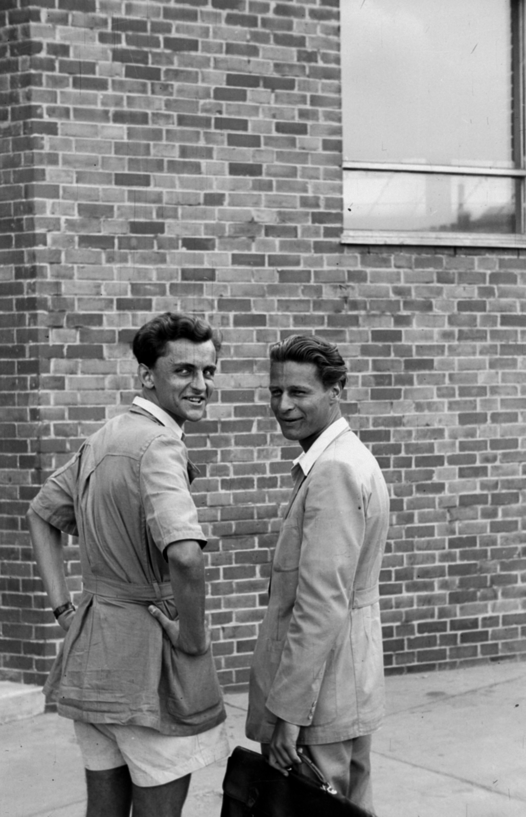1956, Kurutz Márton, double portrait, men, Fortepan #203903