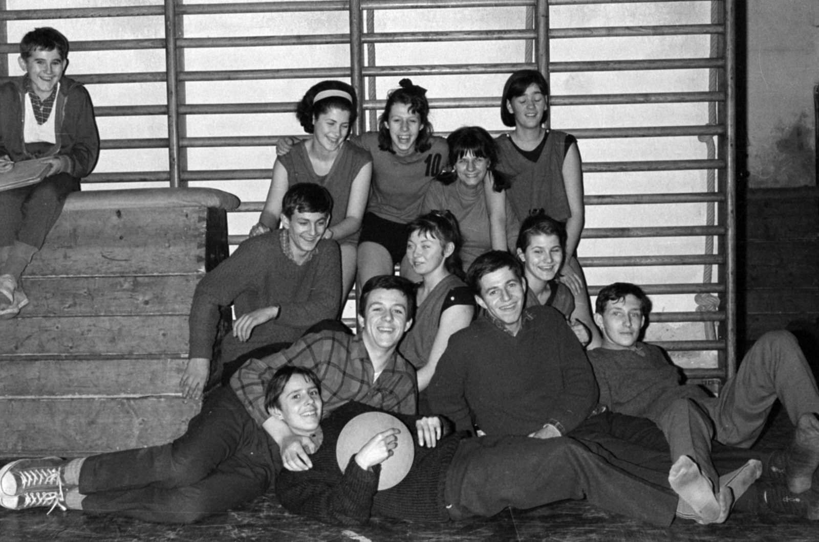 1965, Lukács Pál, tableau, gym, wall-bars, Fortepan #204044