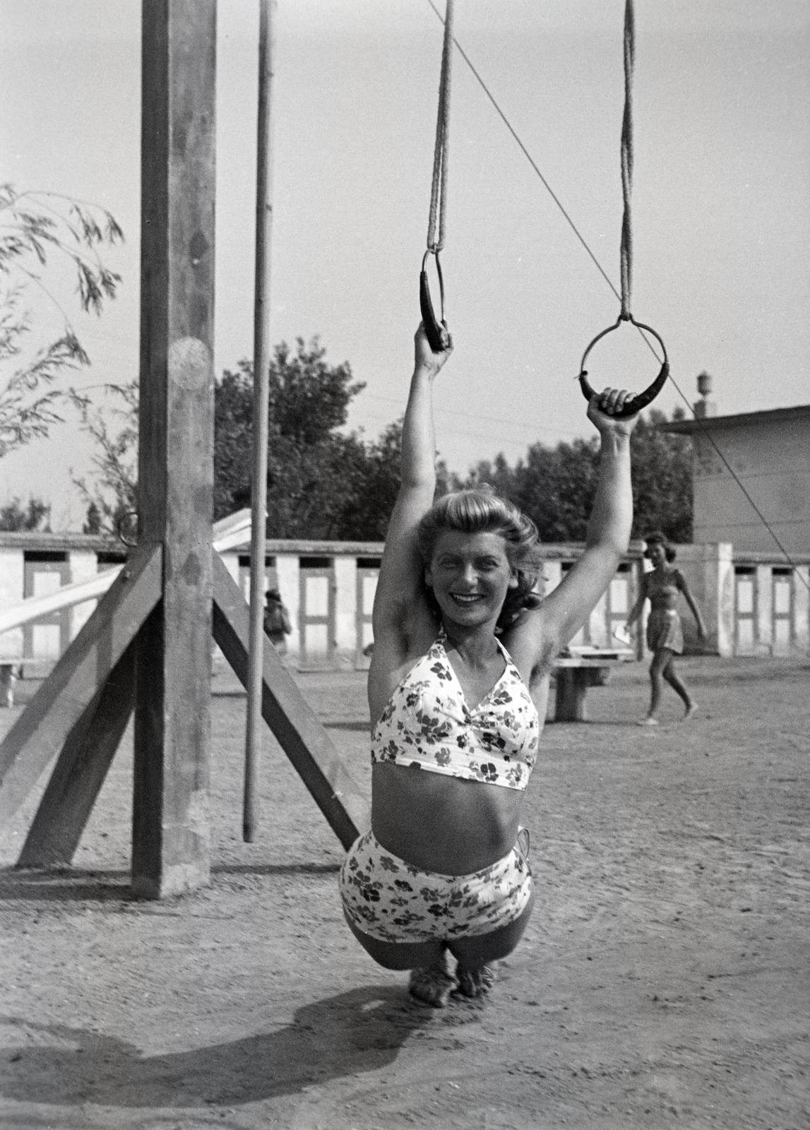 Hungary, Balatonalmádi, fövenyfürdő, strand., 1940, Papp Róbert, Fortepan #204217