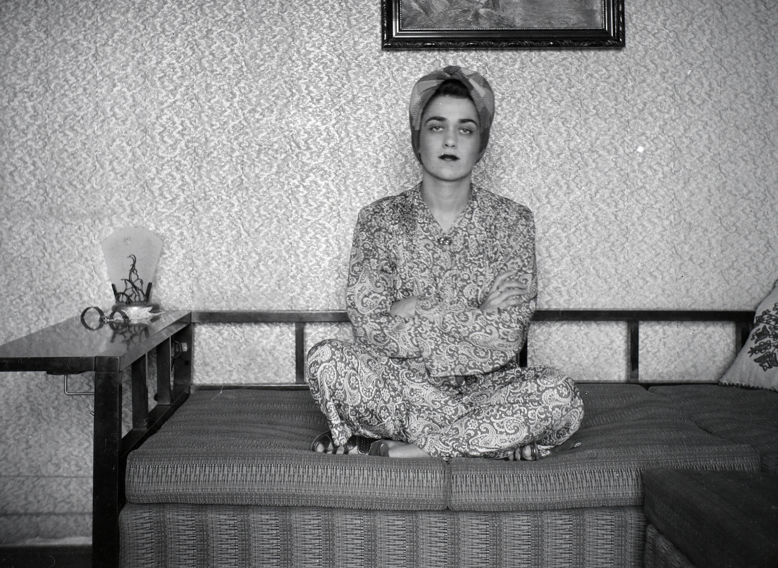 1946, Somlói Miklós dr., turban, lady, Fortepan #204319