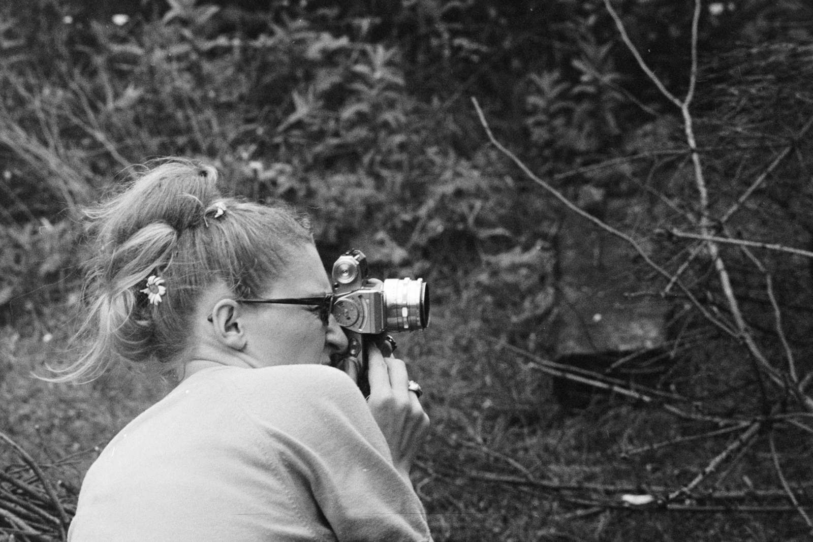 Lengyelország, 1974, Kereki Sándor, fényképezőgép, fotózás, konty, Fortepan #204818