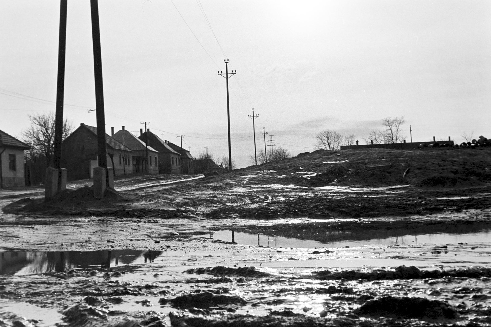 1971, Kereki Sándor, mud, road, puddle, Fortepan #204920