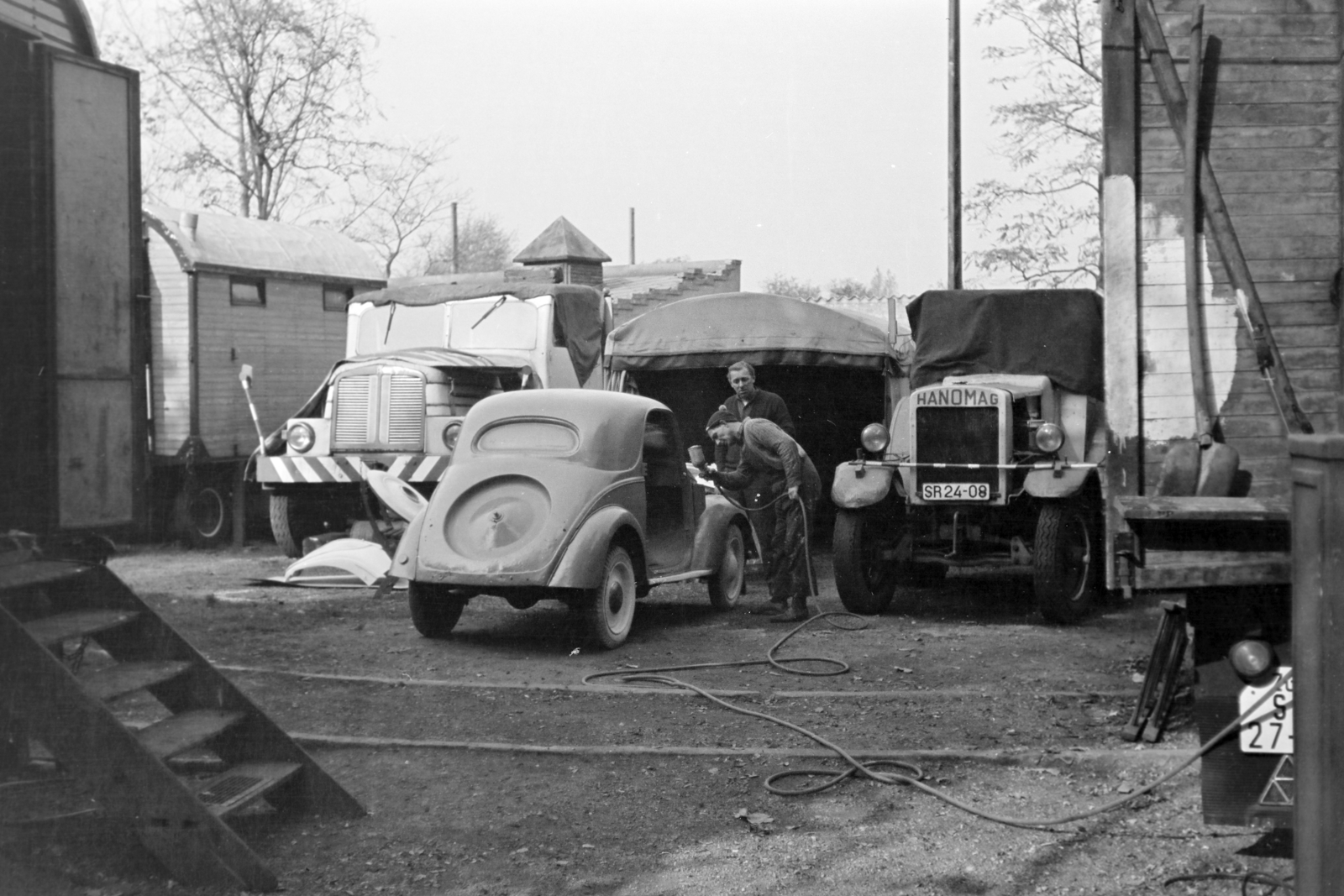 1969, Kereki Sándor, Hanomag-márka, Fiat-márka, Fiat 500 Topolino, Fortepan #205051