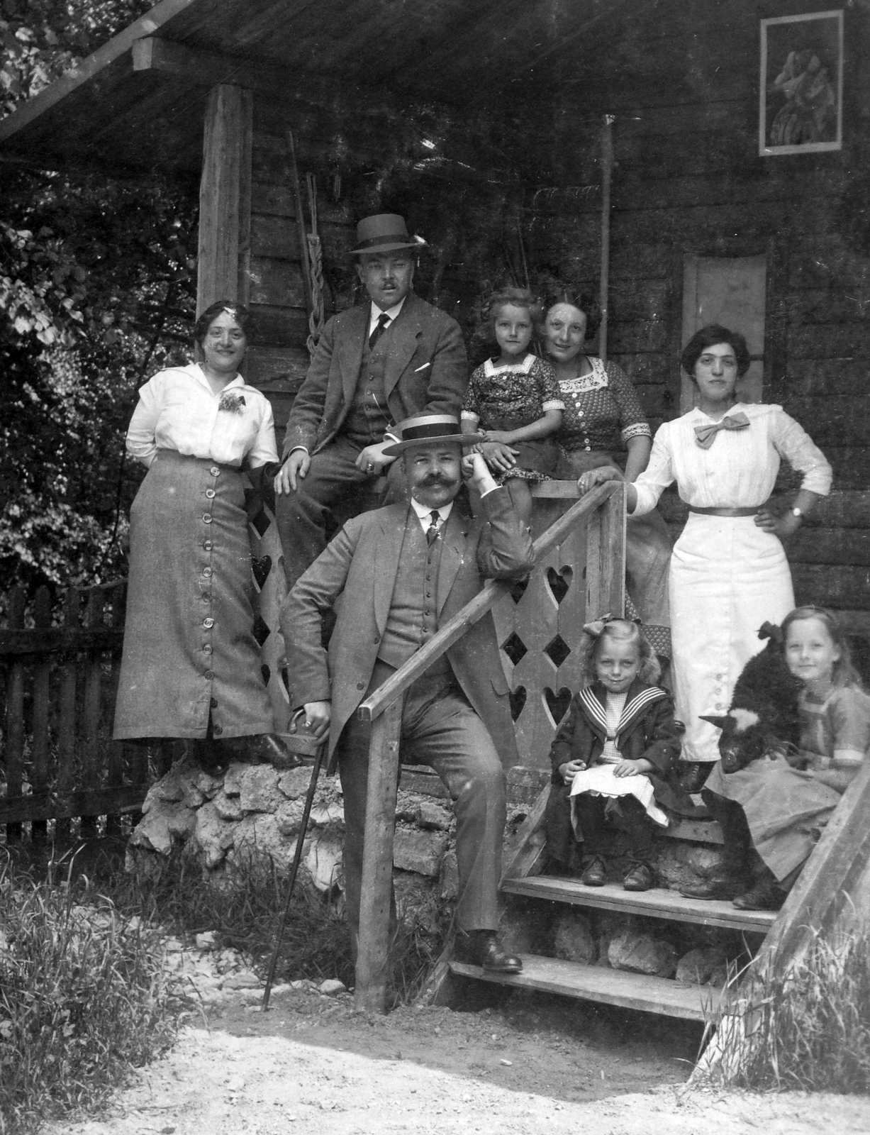 1914, Fortepan, family, dog, tableau, Fortepan #20556