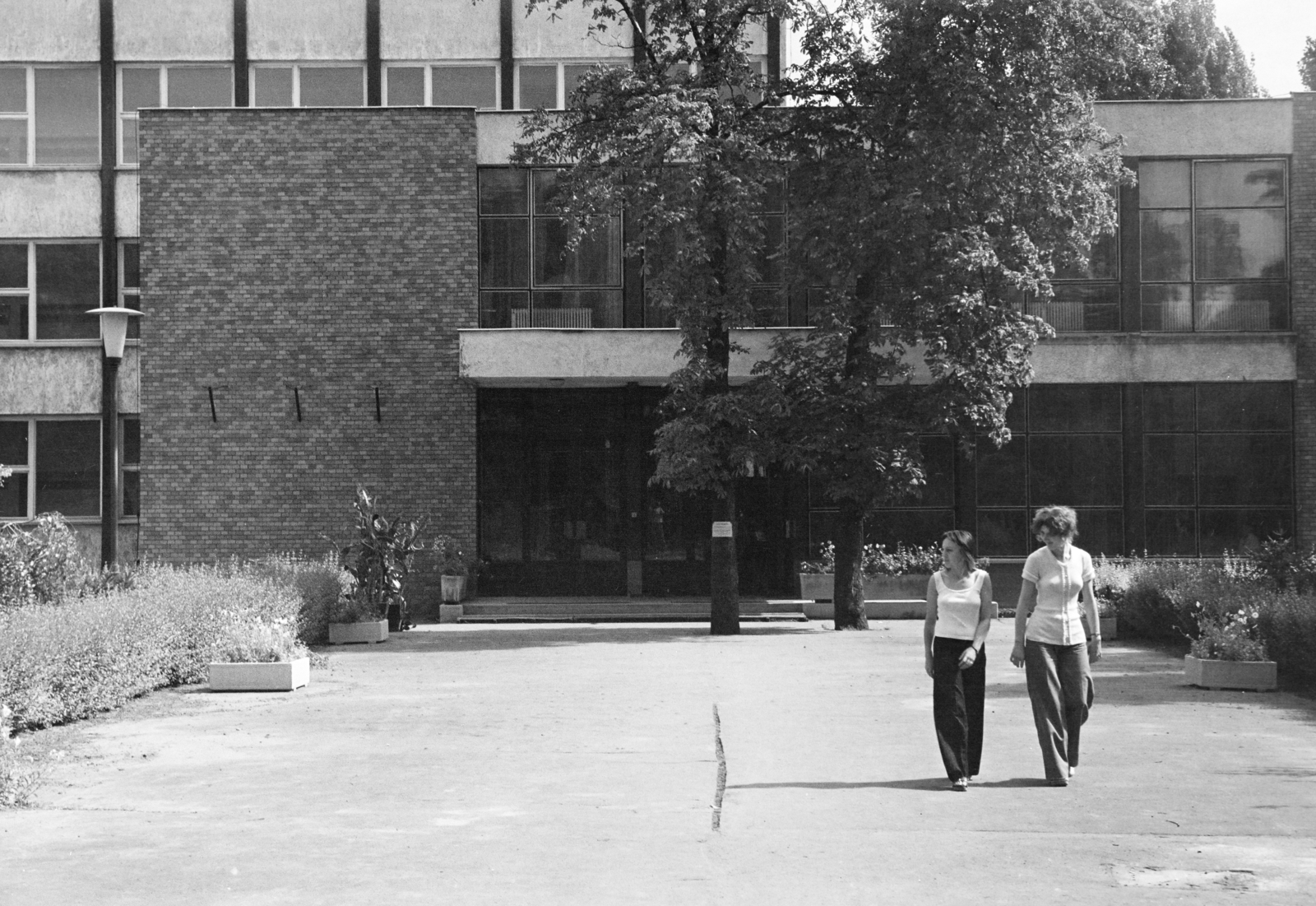 Hungary, Komarno, Táncsics Mihály utca 32., Jókai Mór Gimnázium., 1977, Kereki Sándor, modern architecture, Fortepan #205570