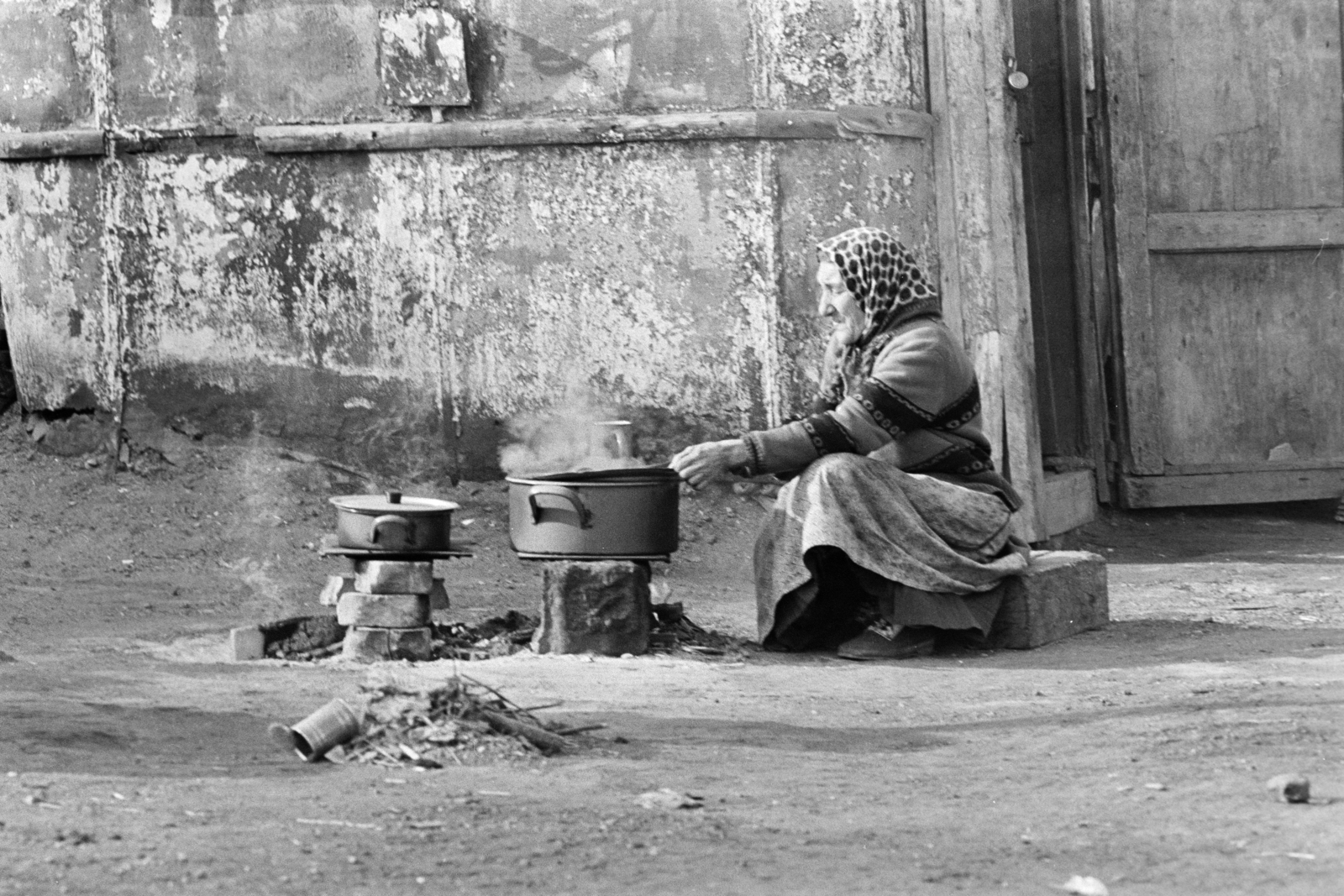 1972, Kereki Sándor, cooking, poverty, Fortepan #205658