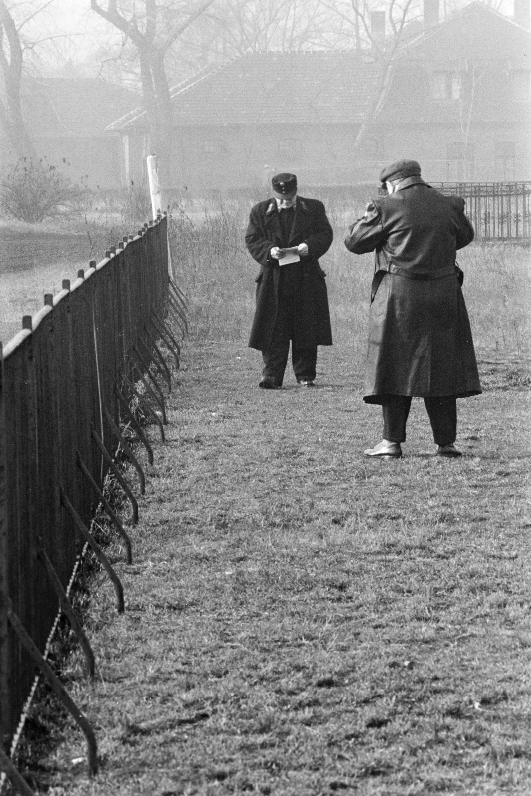 1973, Kereki Sándor, leather jacket, railing, uniform, Fortepan #205700
