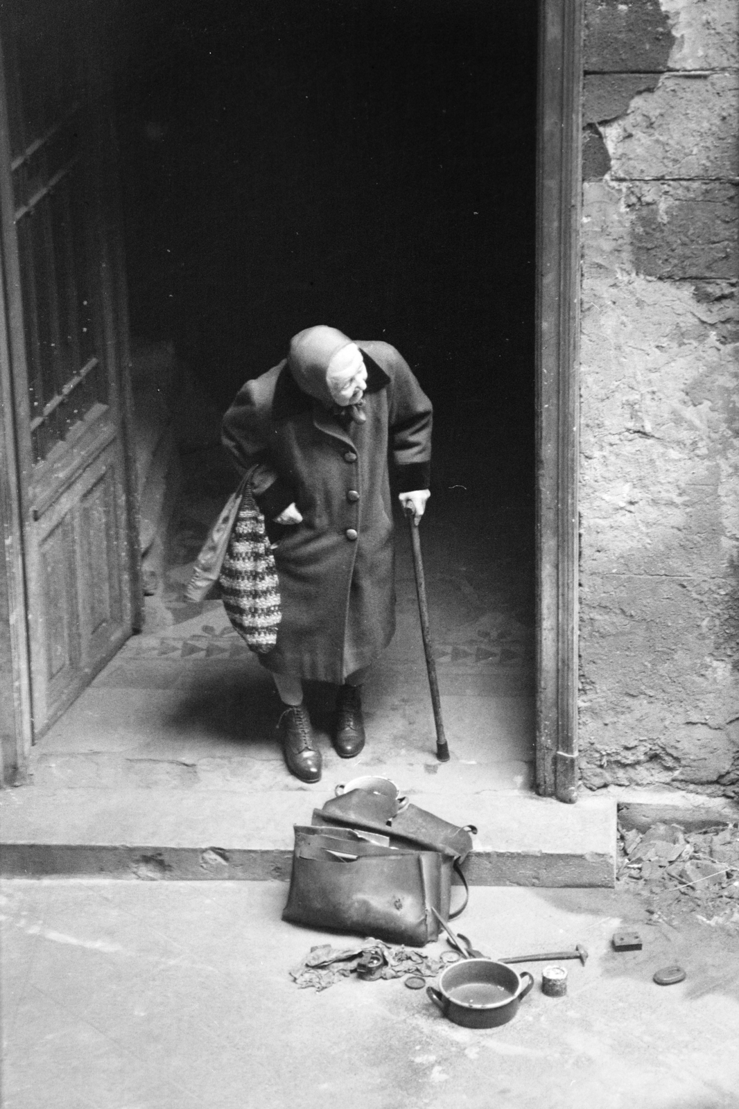 1970, Kereki Sándor, bag, stock, old person, Fortepan #205732