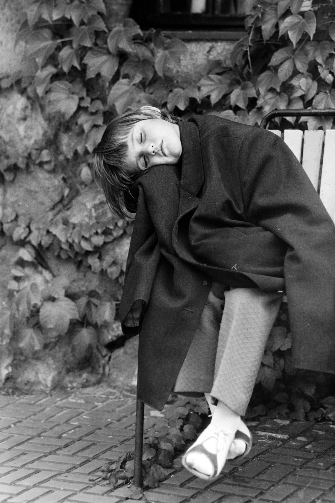 1977, Kereki Sándor, jacket, sleeping, kid, Fortepan #205867